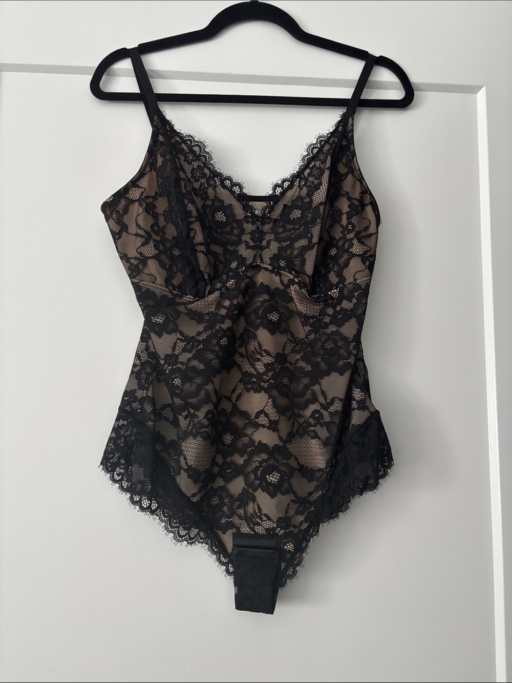Poplush Black Floral Lace bodysuit